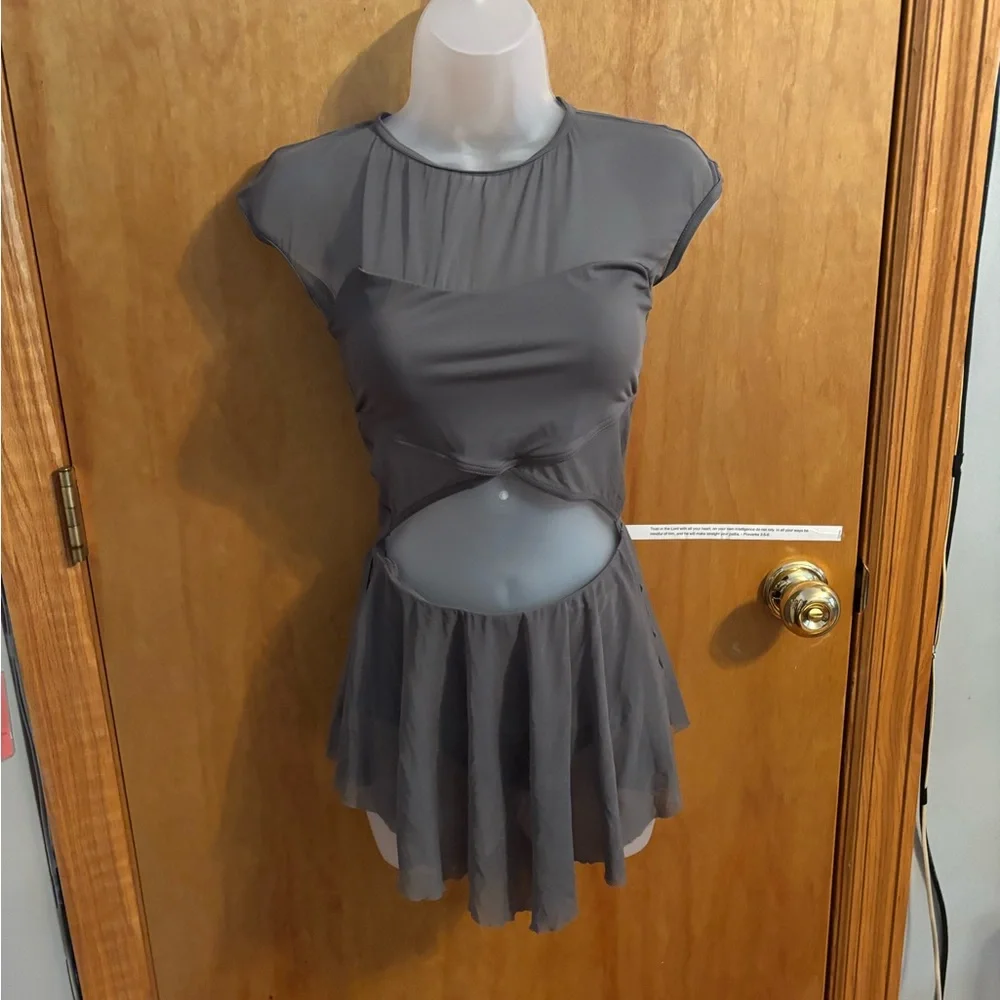Balera Gray Cutout Dance Costume - Picture 2 of 6